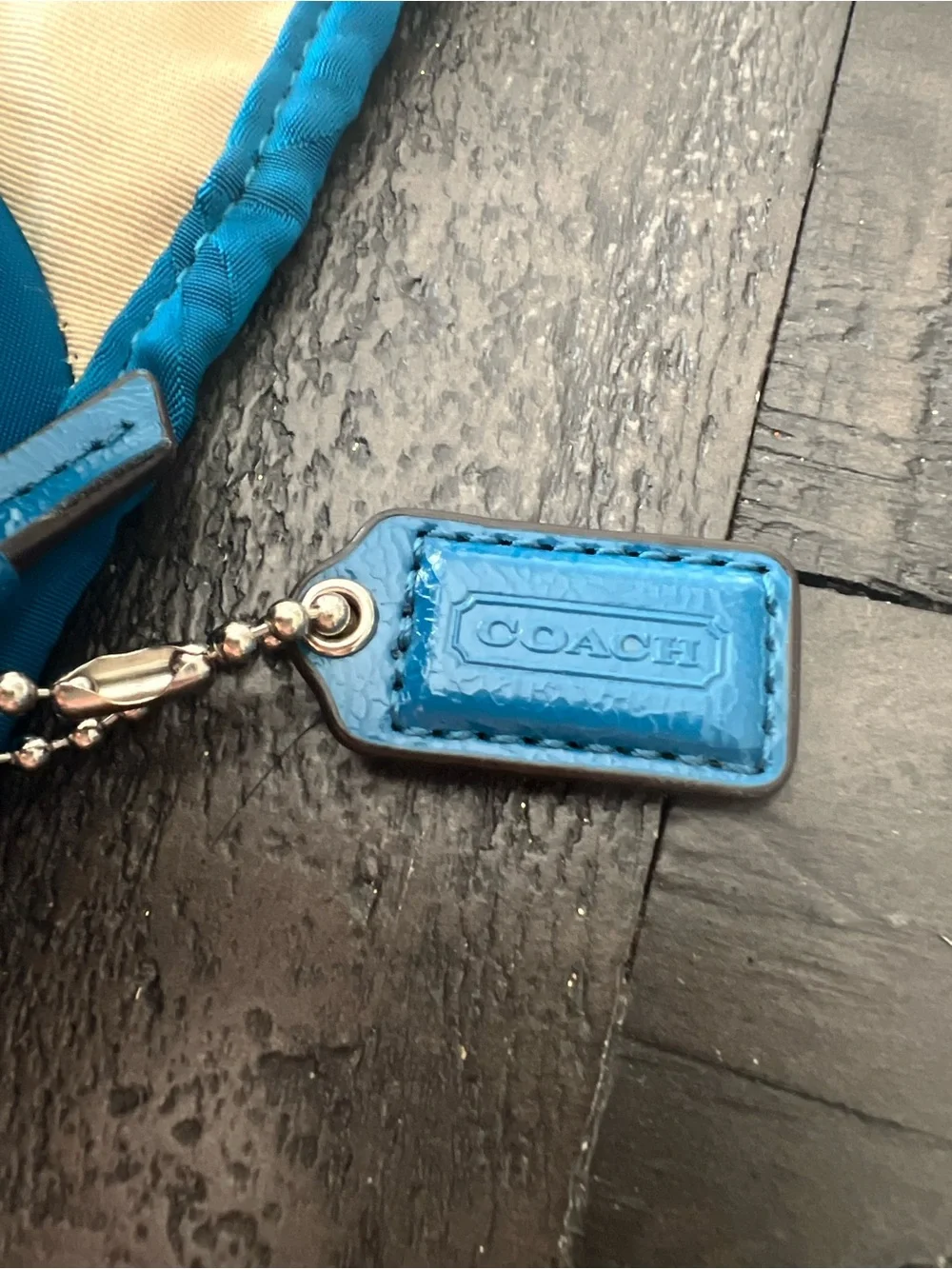 Coach Teal Signature Hanging Travel Organizer